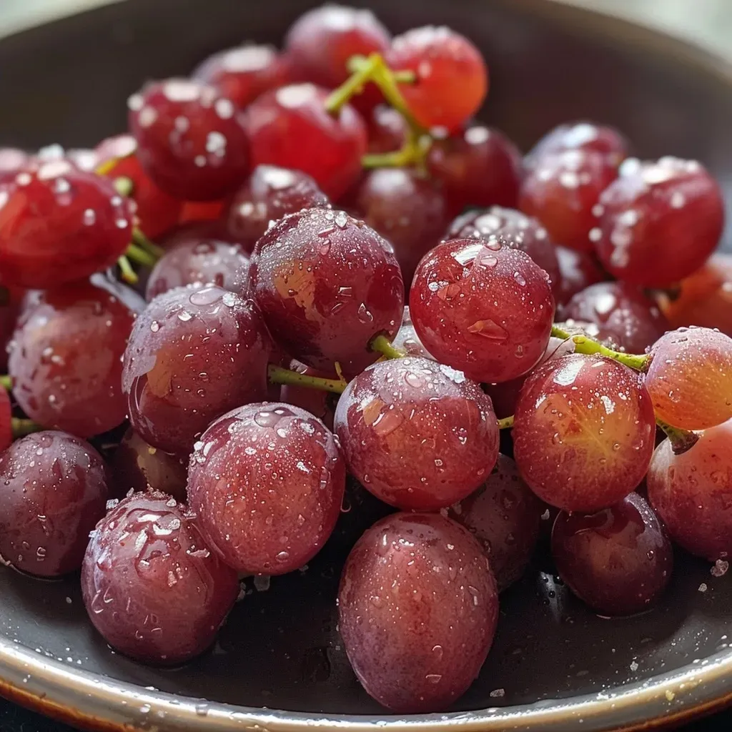 Uvas doradas crujientes en una air fryer.