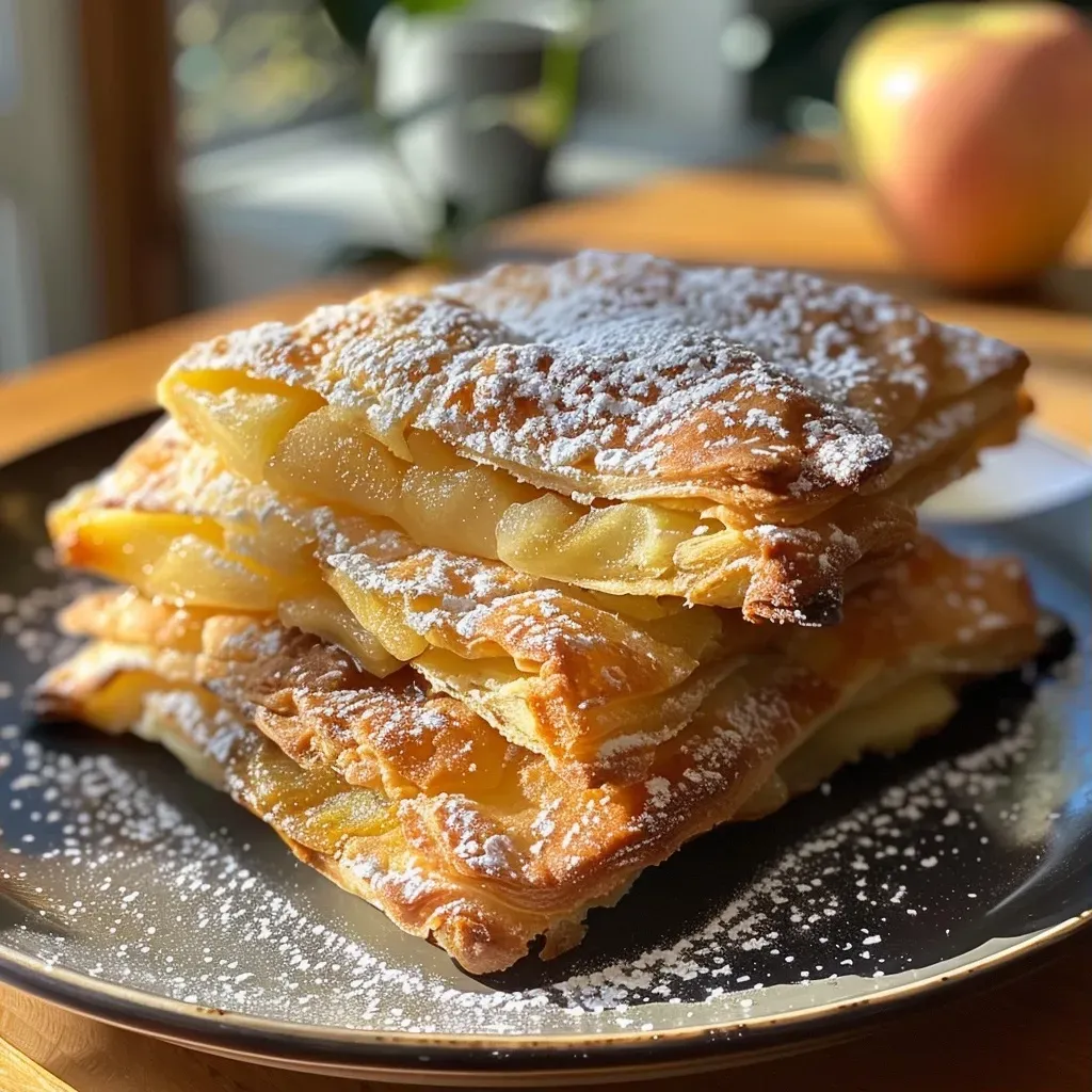 Apfeltaschen rellenas de manzana y Erythrit, vista lateral.