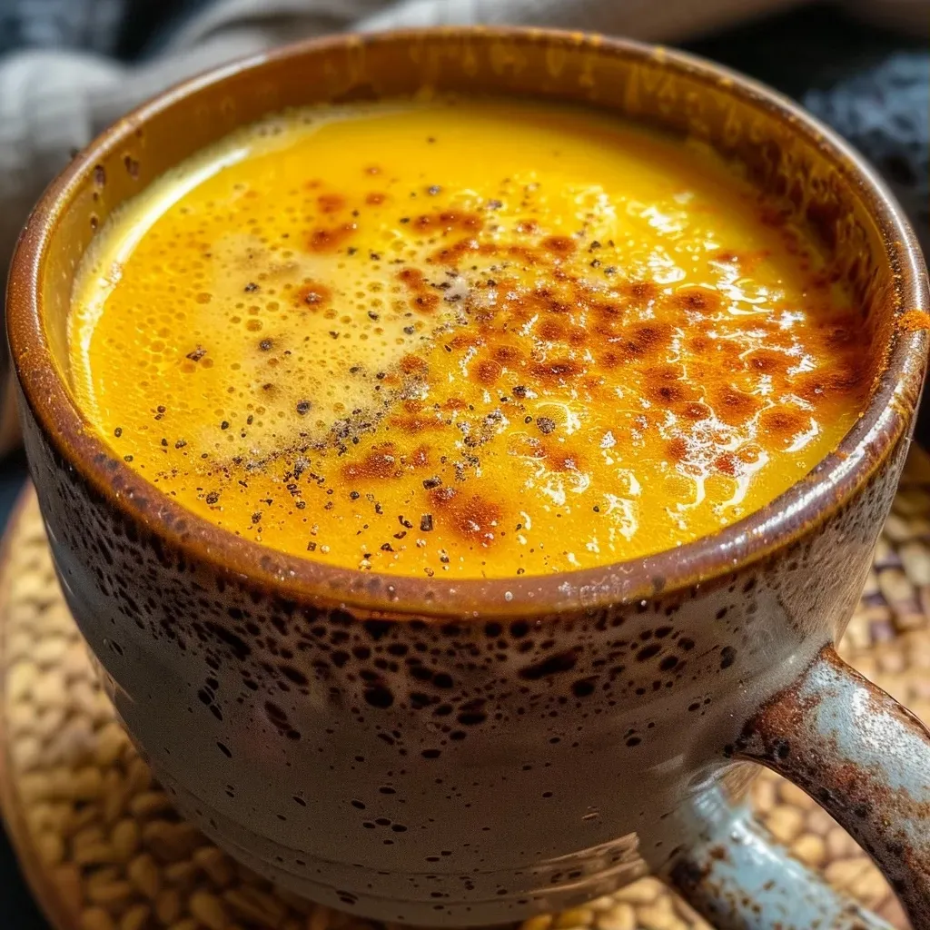 Atole de calabaza servido en un tazón.