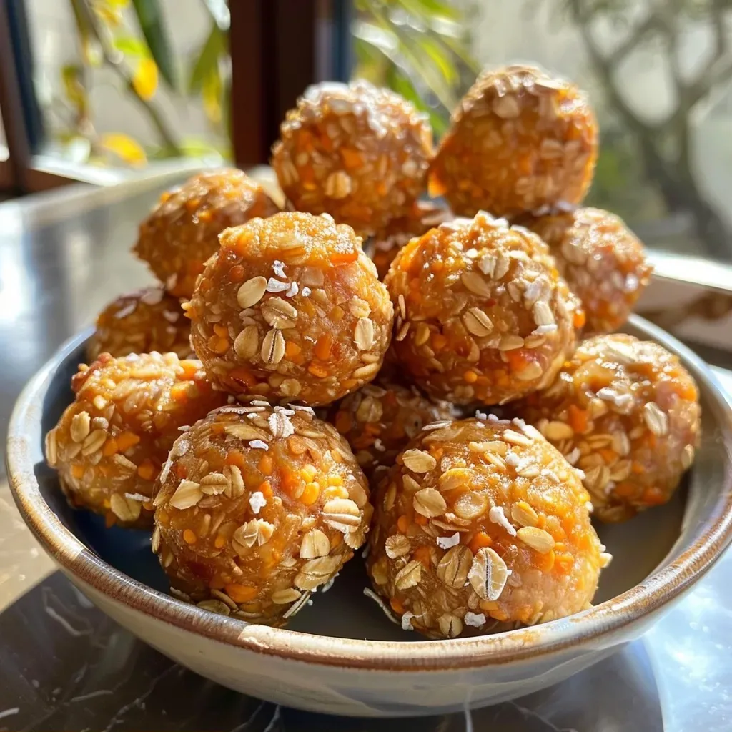 Bolitas energéticas de calabaza en un plato.