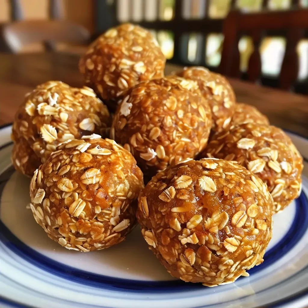Primer plano de bolitas de calabaza y avena.
