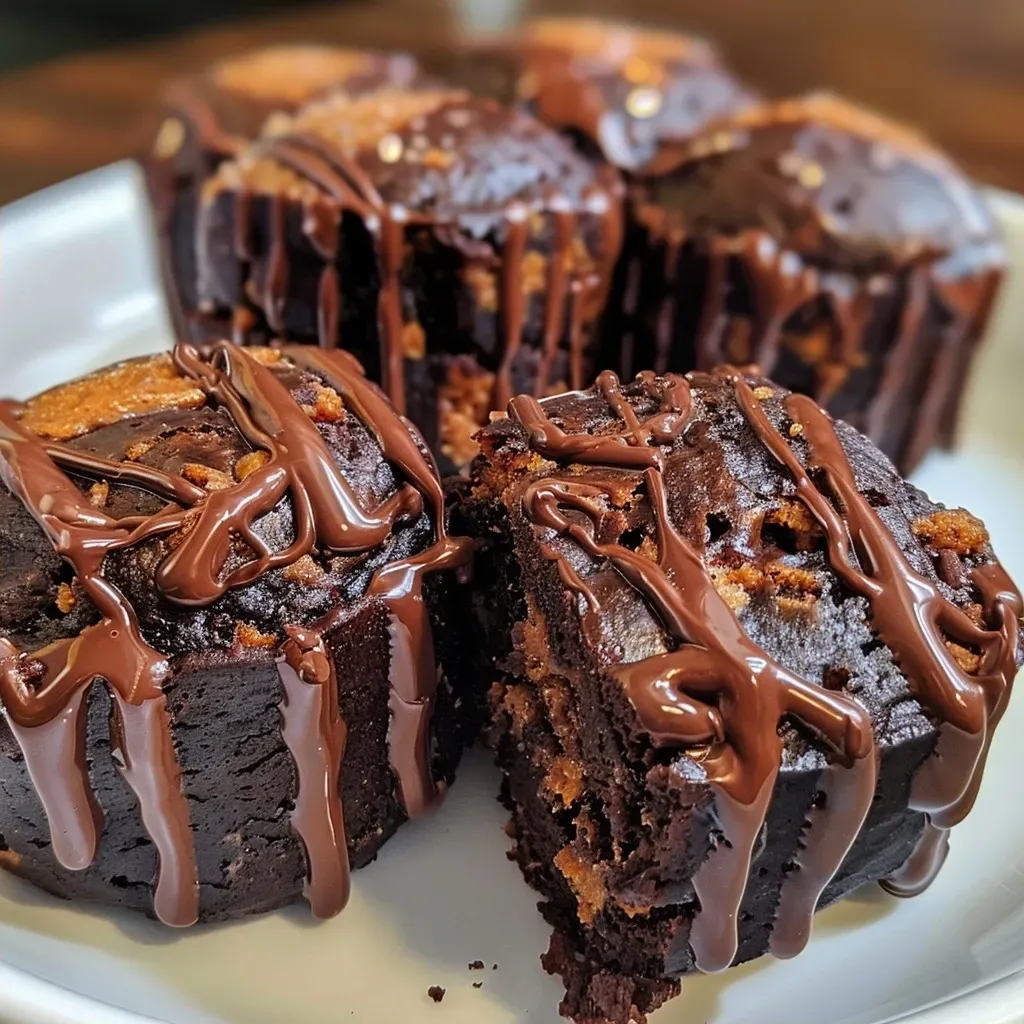 Primer plano de Brownie Batter Pumpkin Bites.
