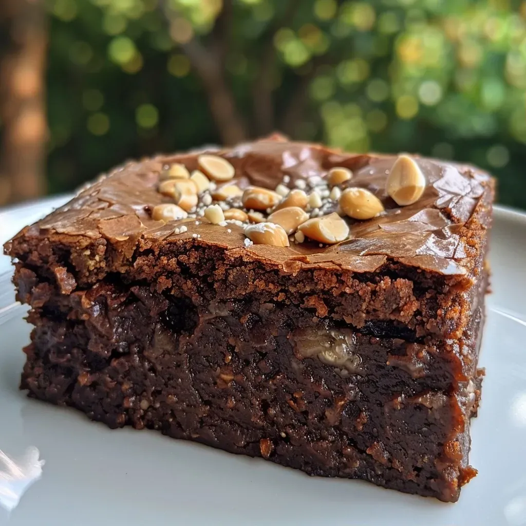 Brownie de calabaza con nueces en primer plano.