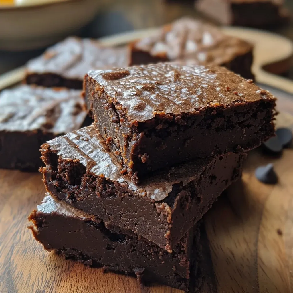 Primer plano de brownies saludables con chocolate.