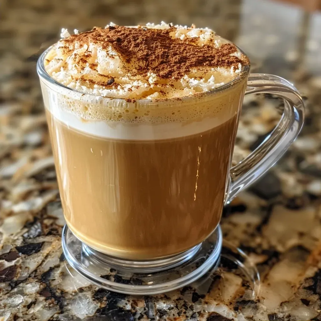 Primer plano de un delicioso café frío de especias de calabaza.