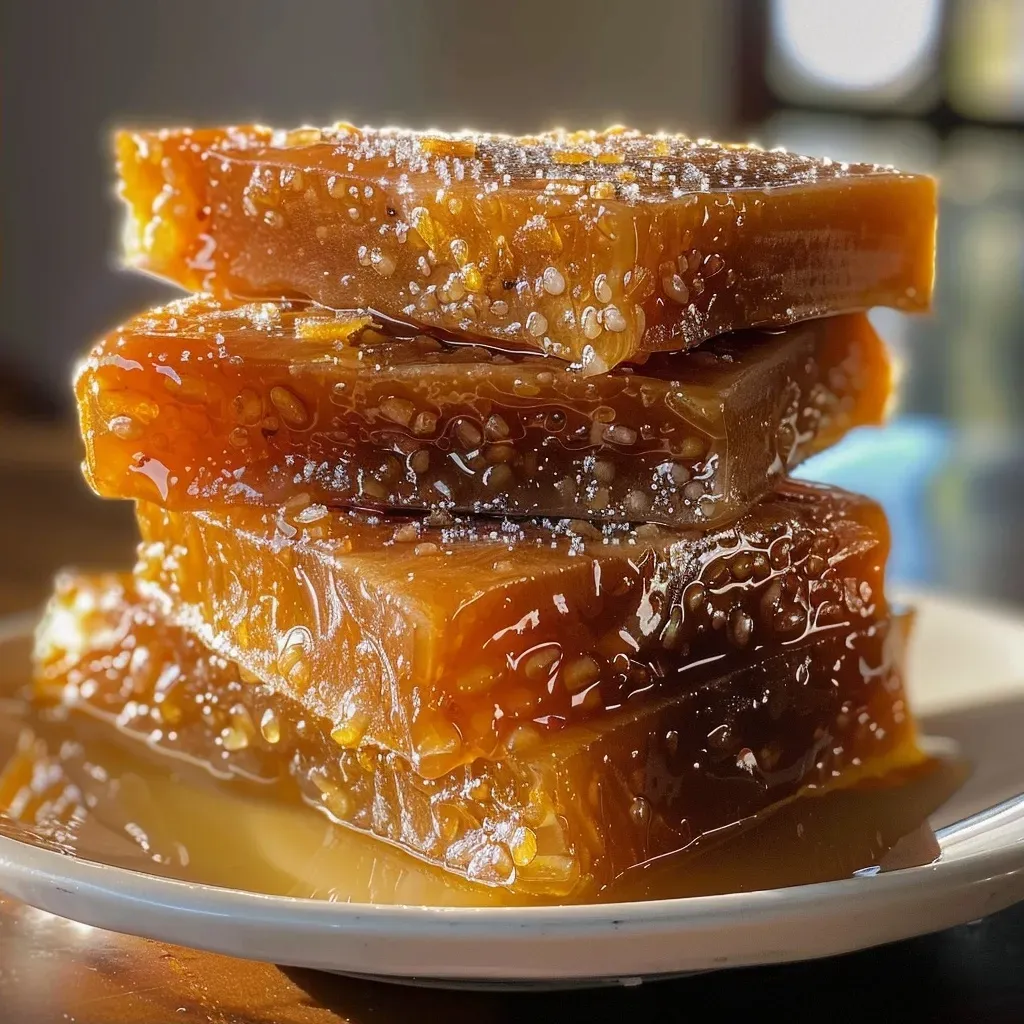 Muestra de caramelos de maíz veganos con textura brillante.