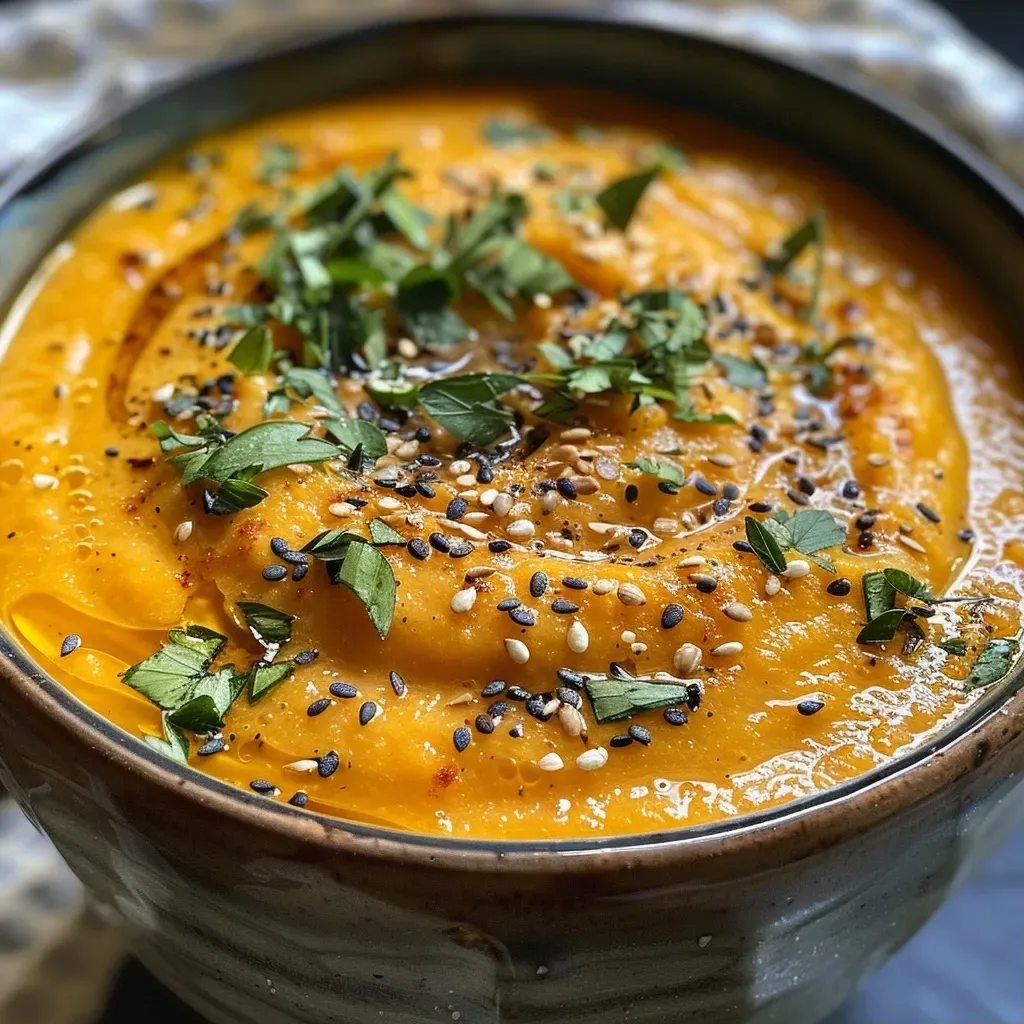 Crema de calabaza con avena presentada en un bol.