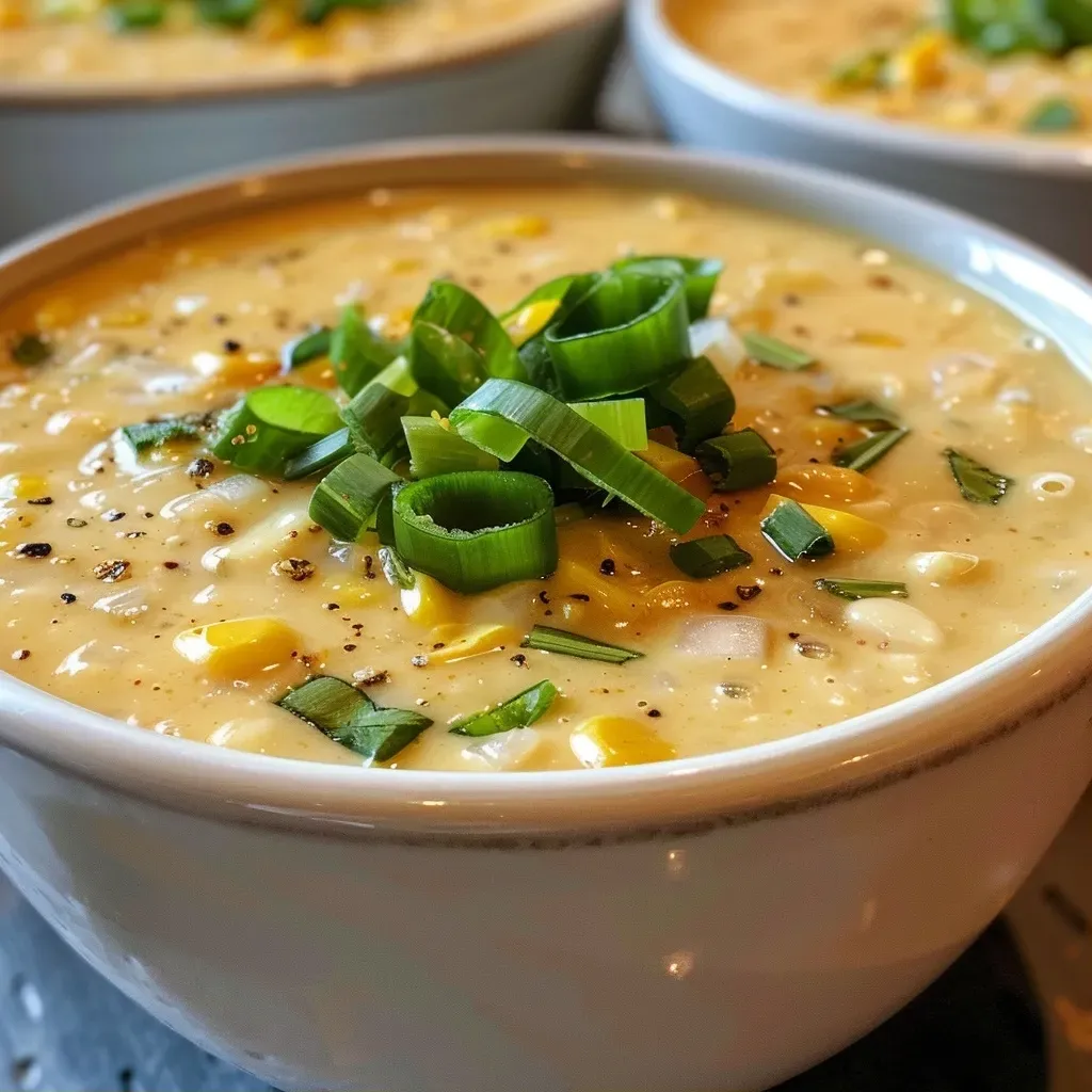 Crema de elote en un tazón blanco.