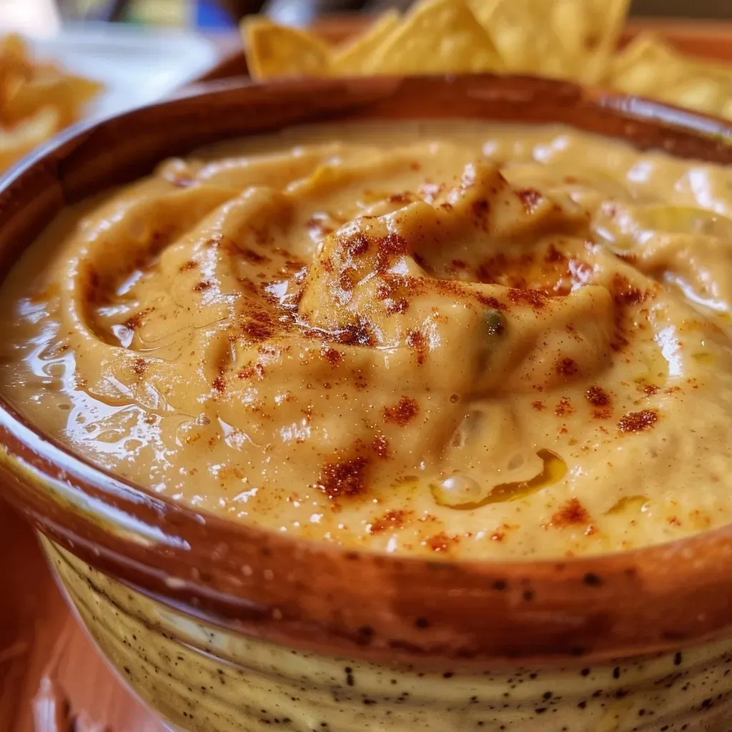 Dip de queso crema en forma de calabaza decorado.