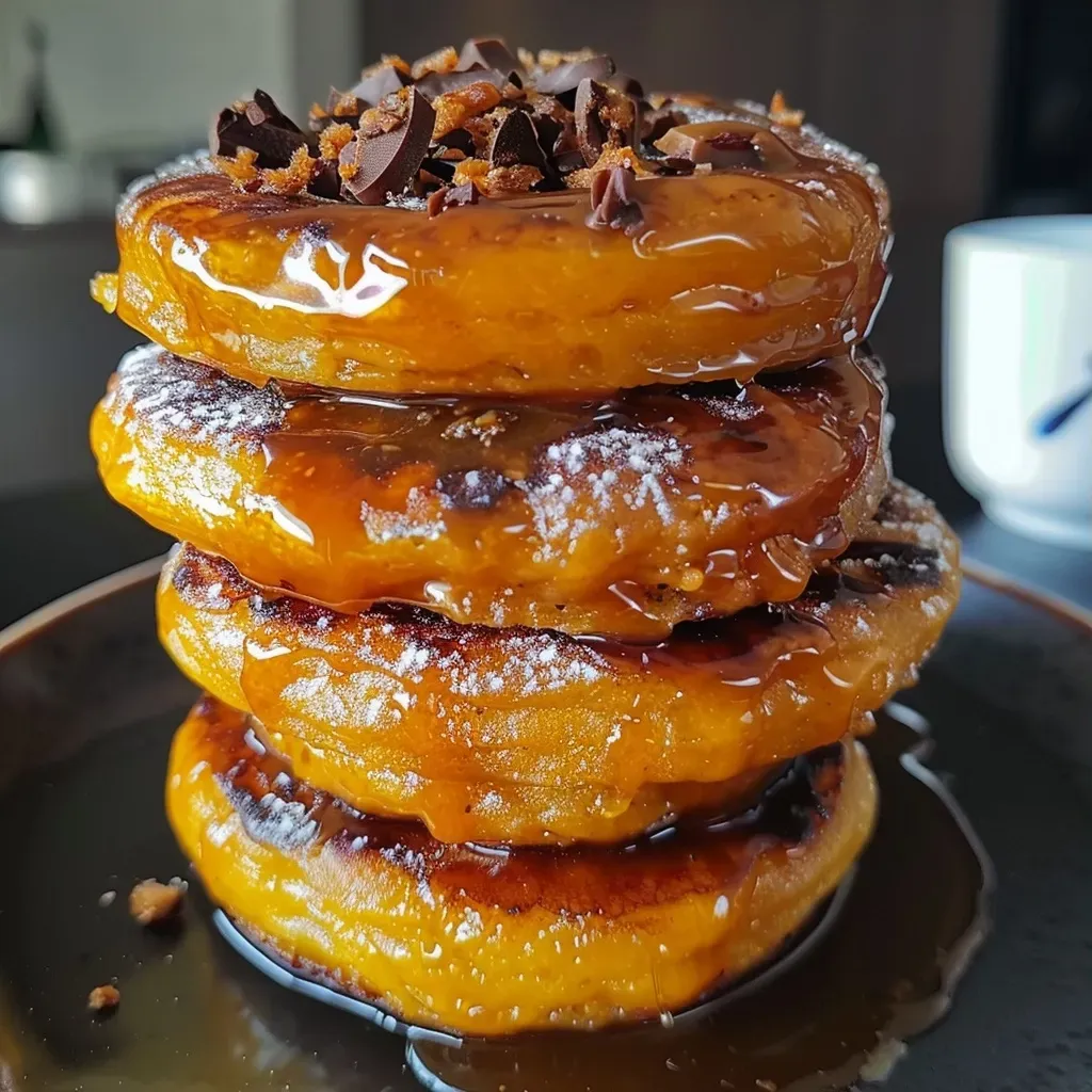 Donas de calabaza con glaseado de café y leche.