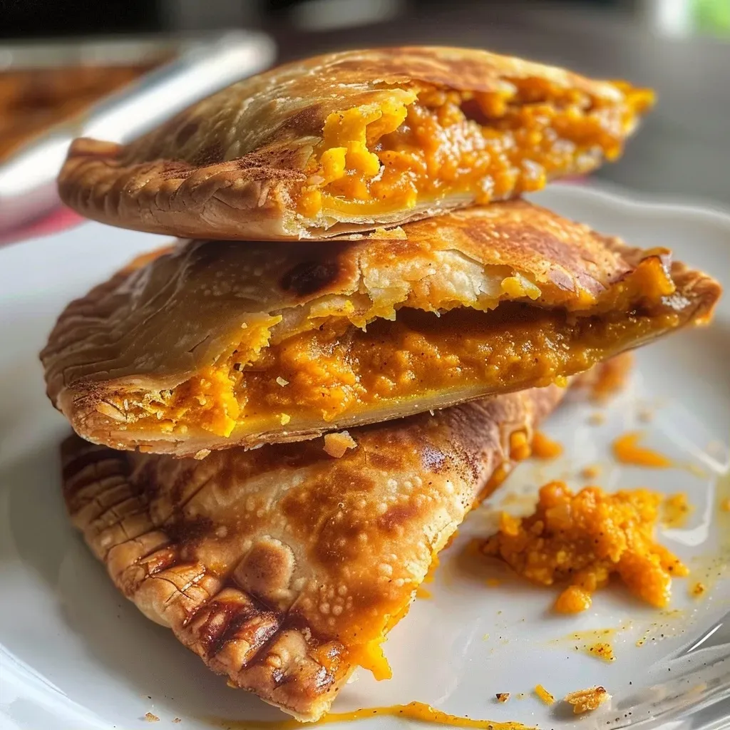 Empanadillas de calabaza doradas y crujientes.
