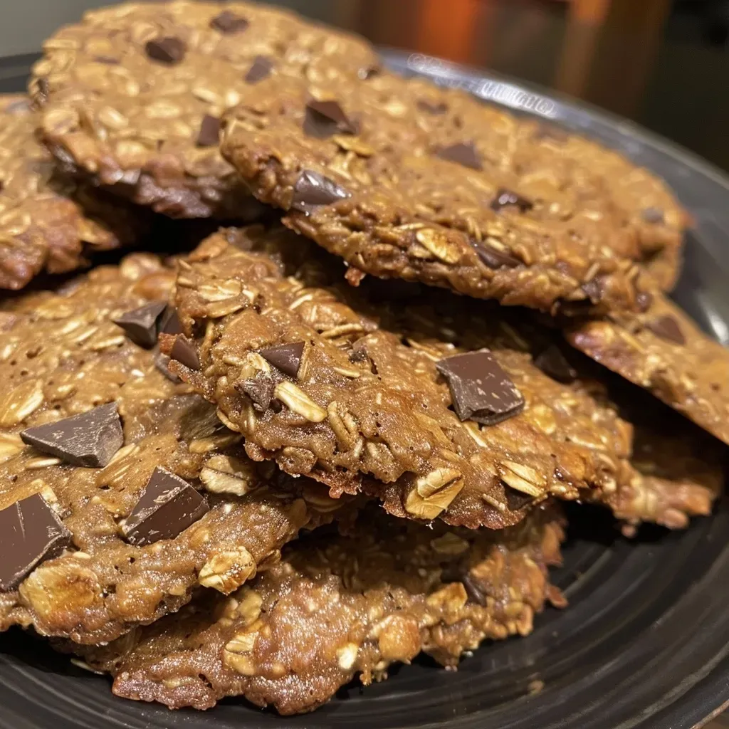Galletas de avena y chocolate recién horneadas.