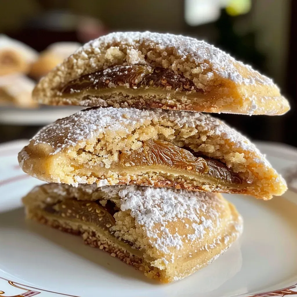 Galletas italianas de higo en primer plano.