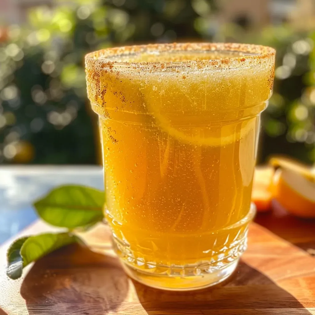 Primer plano de limonada de otoño con ingredientes frescos.