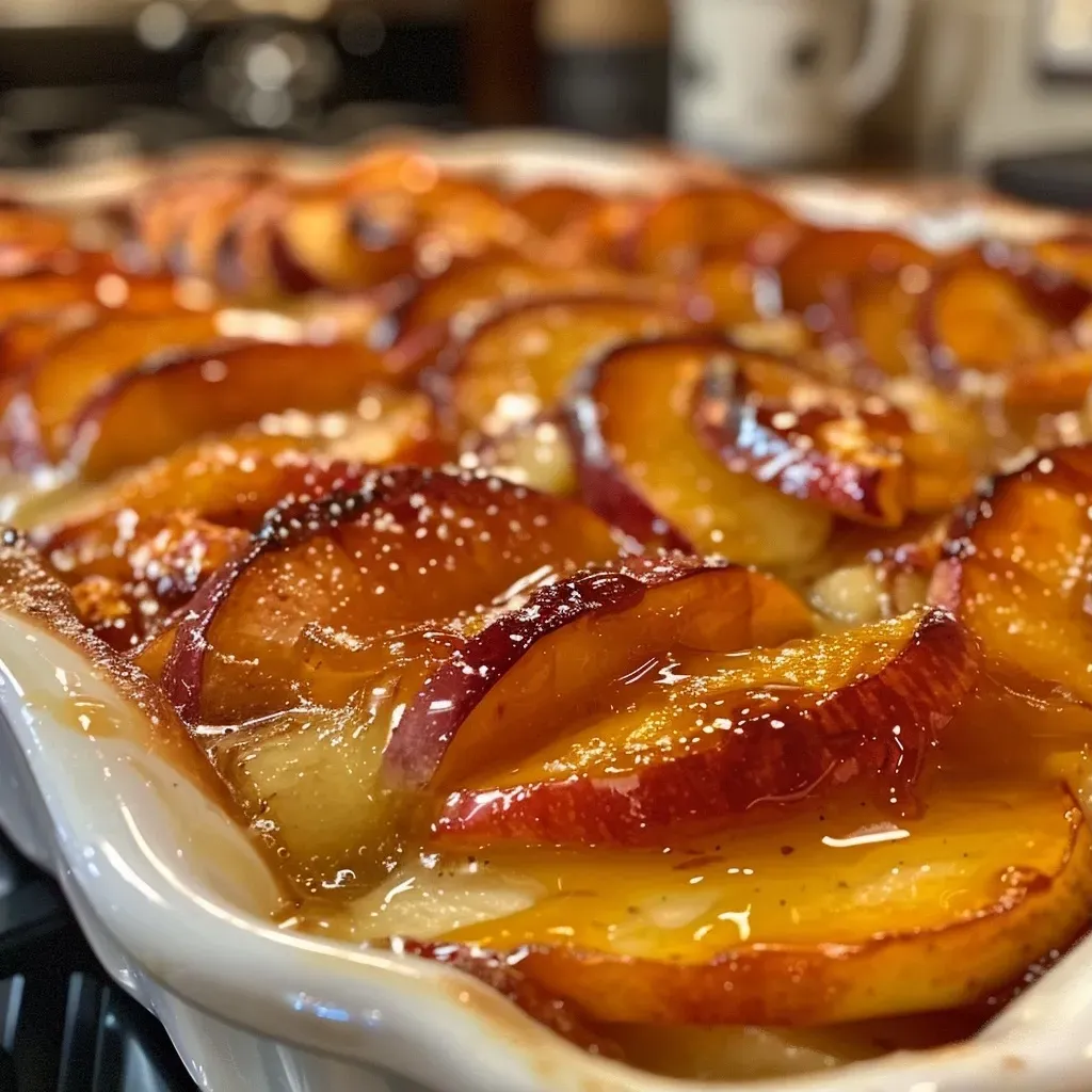 Manzanas al horno con un dorado brillante y trozos de nueces.