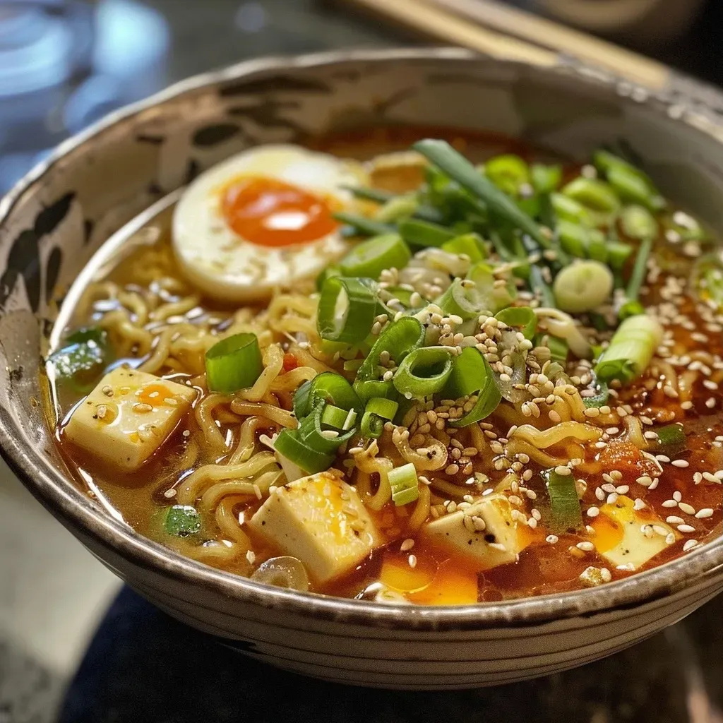 Tazón de Miso Ramen con ingredientes frescos.