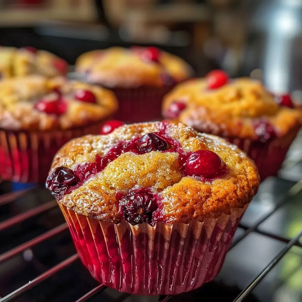 Vista lateral de muffins húmedos de arándano y naranja.