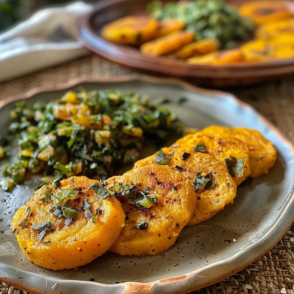 Platillo de niditos de calabaza y espinaca con huevo, visto de lado.