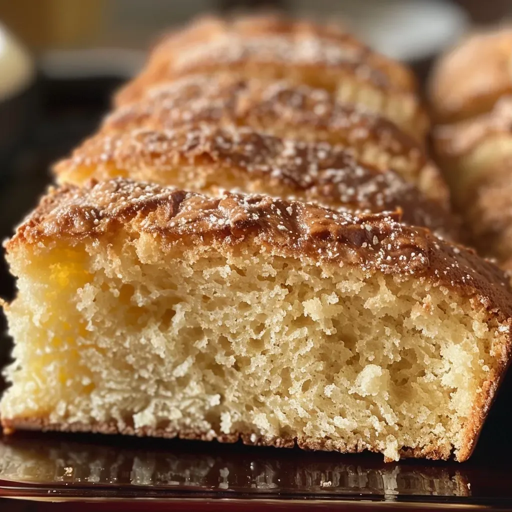 Pan de Maíz Dulce y Húmedo con textura jugosa y dorada.
