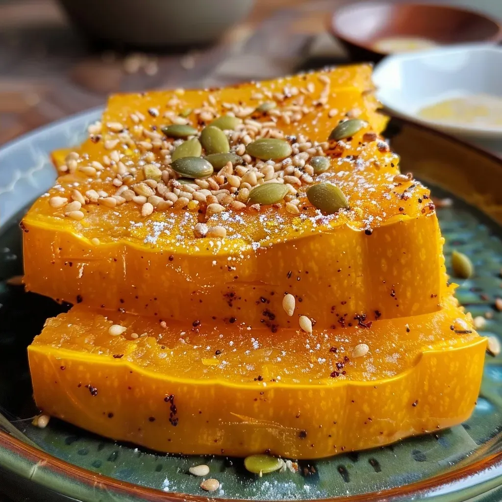 Detalle del lateral de un panqué de calabaza saludable y apetitoso.