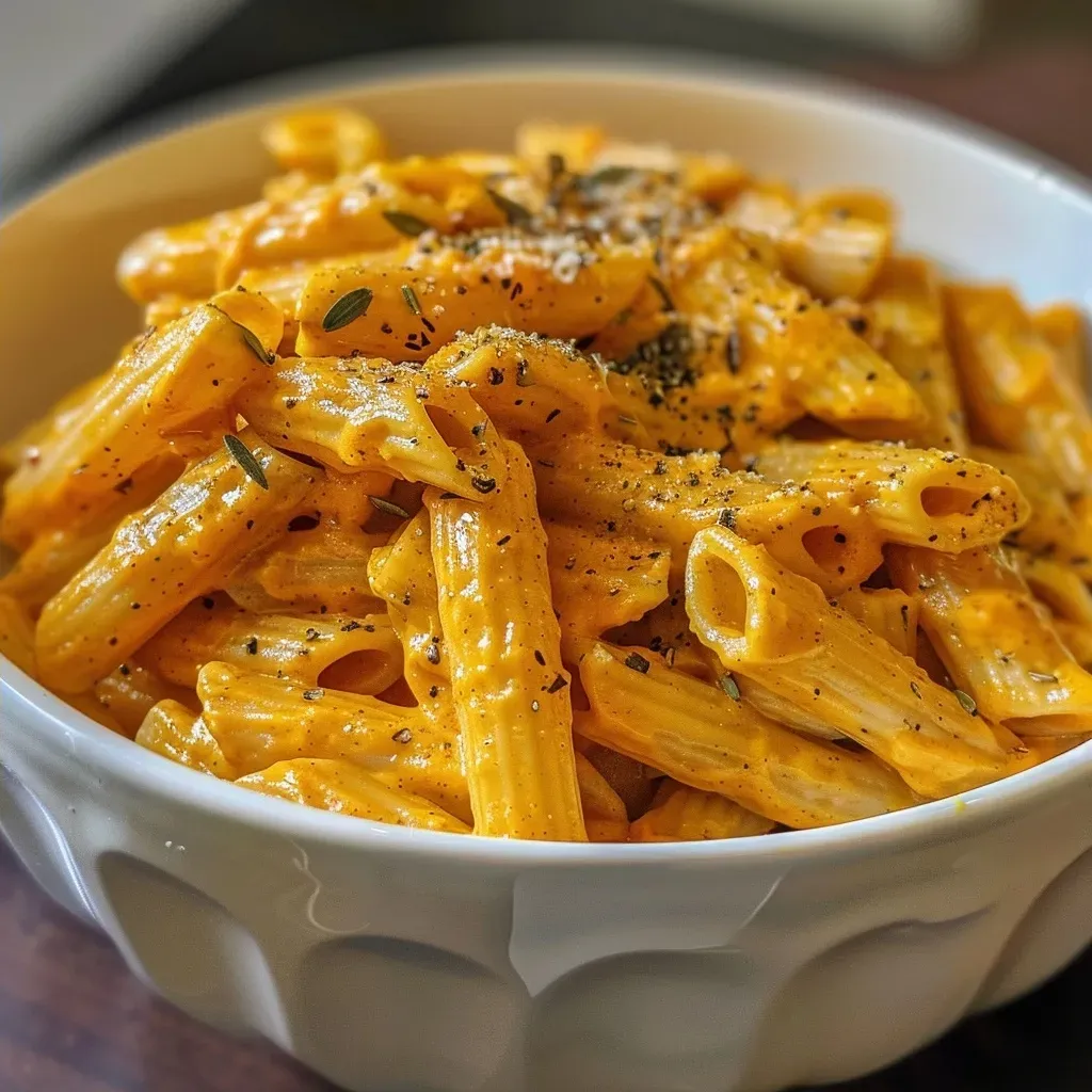 Primer plano de pasta de calabaza lista para servir.