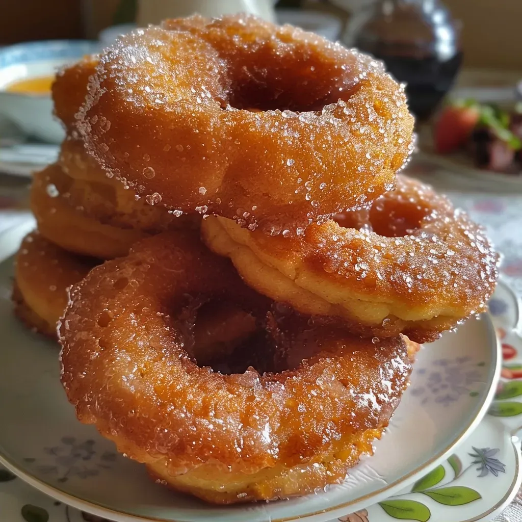 Primer plano de rosquillas tradicionales de la abuela.