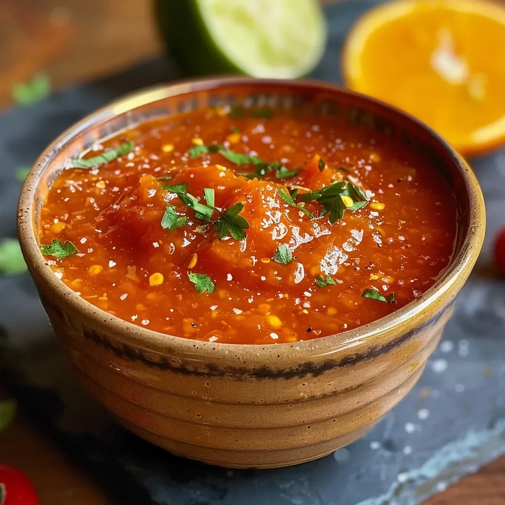 Salsa de arándanos rojos y naranja en un tazón.