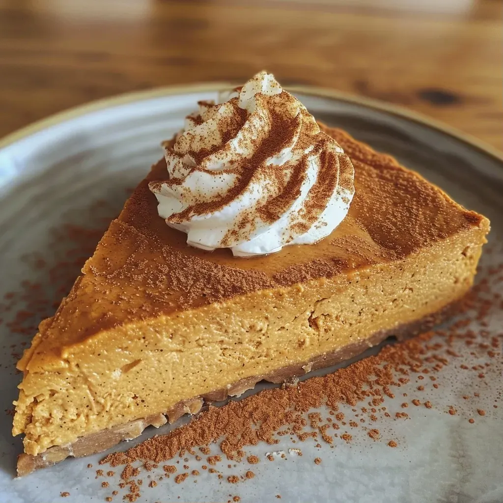 Tarta de calabaza con requesón vista lateral.