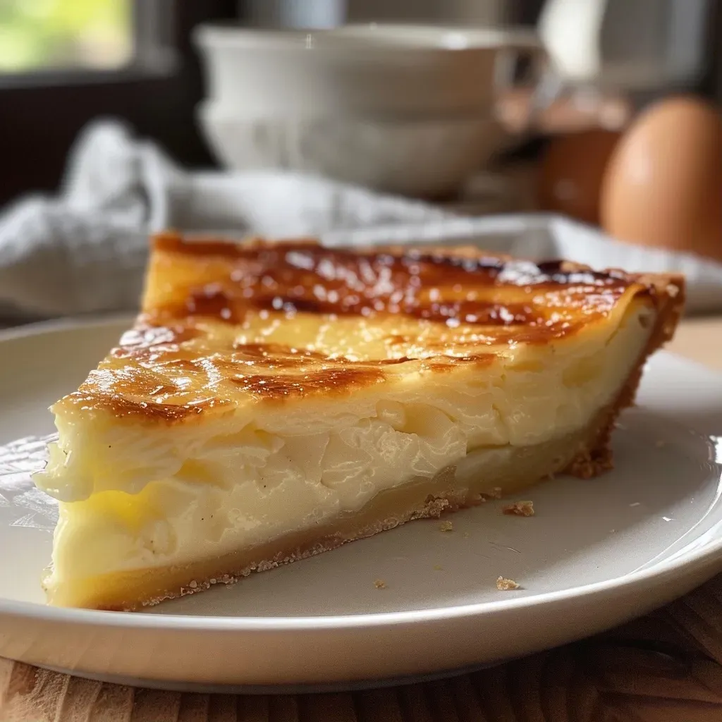 Tarta de puerros, cebolla y queso en un plato.