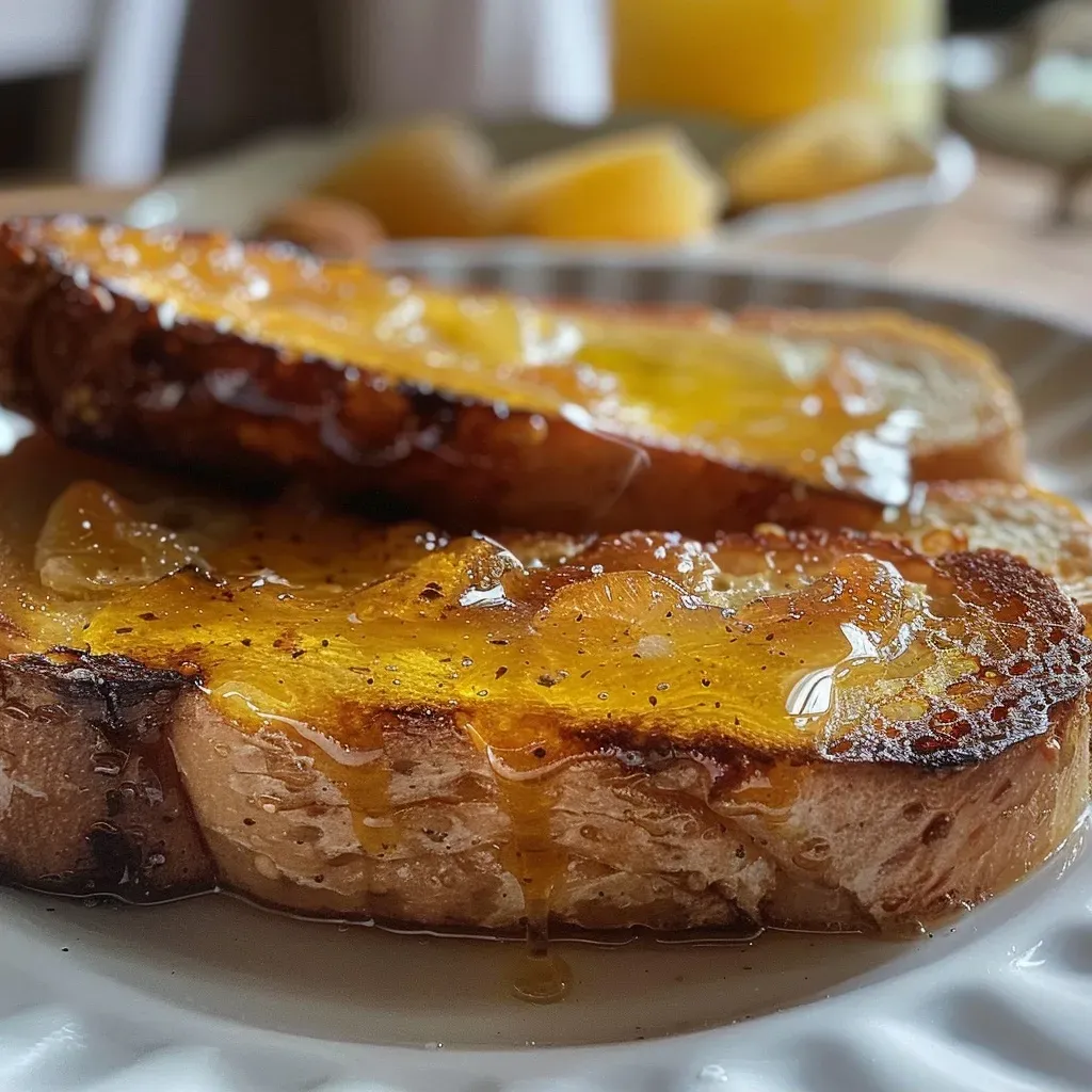 Toast de castaña con miel y nueces.