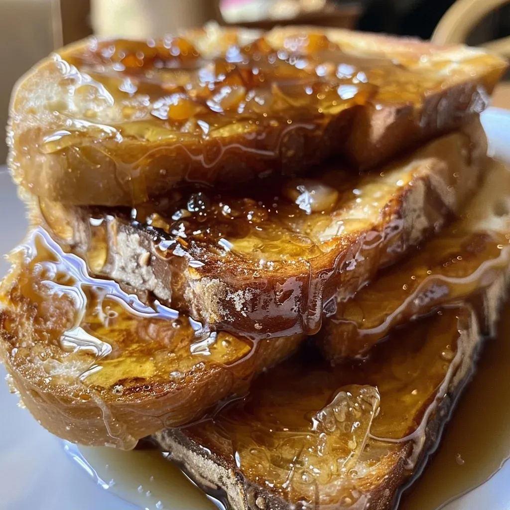 Primer plano de un toast con crema de castañas y miel.
