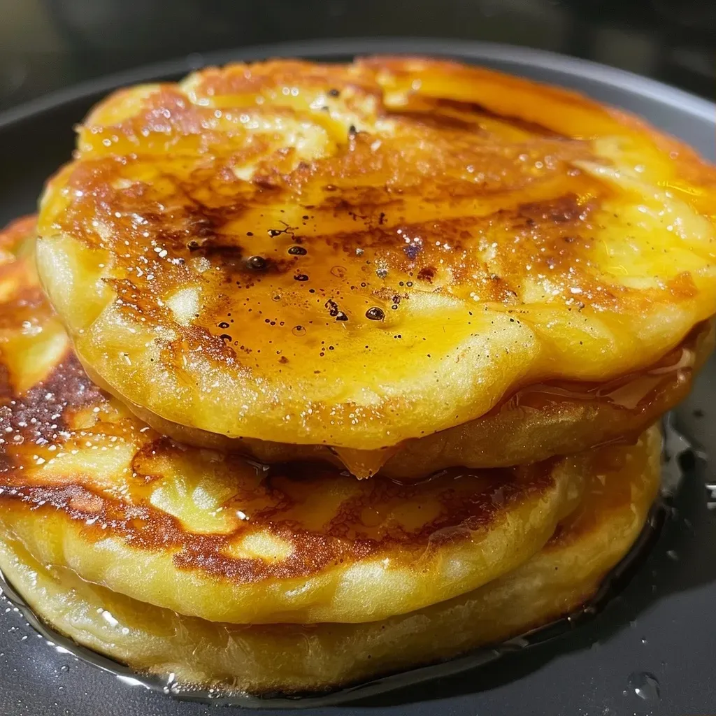 Tortitas de manzana doradas cocinadas en Airfryer.