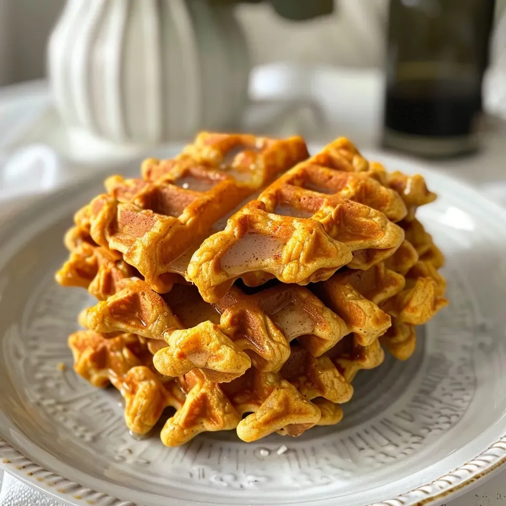 Primer plano de waffles de batata sin gluten en un fondo atractivo.