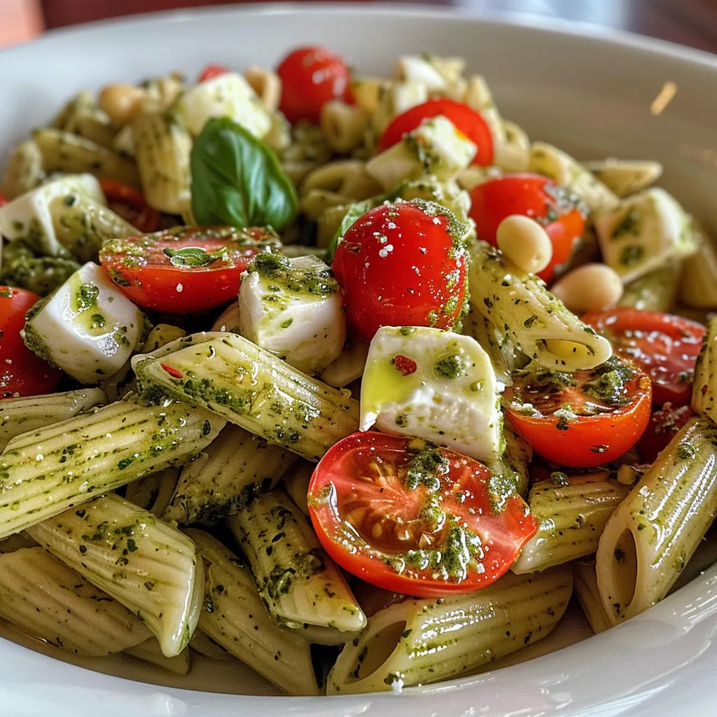 Pesto Caprese Pasta Salad